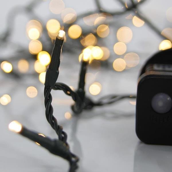 ΣΕΙΡΑ, 100 LED 3mm, 31V ΜΕΤΑΣΧΗΜΑΤΙΣΤΗ, 8 ΠΡΟΓΡΑΜΜΑΤΑ, ΠΡΑΣΙΝΟ PVC ΚΑΛΩΔΙΟ, ΘΕΡΜΟ ΛΕΥΚΟ LED ΑΝΑ 5cm, ΠΡΟΕΚΤΑΣΗ ΠΑΡΟΧΗΣ 3m, ΙΡ44 (620-22501)